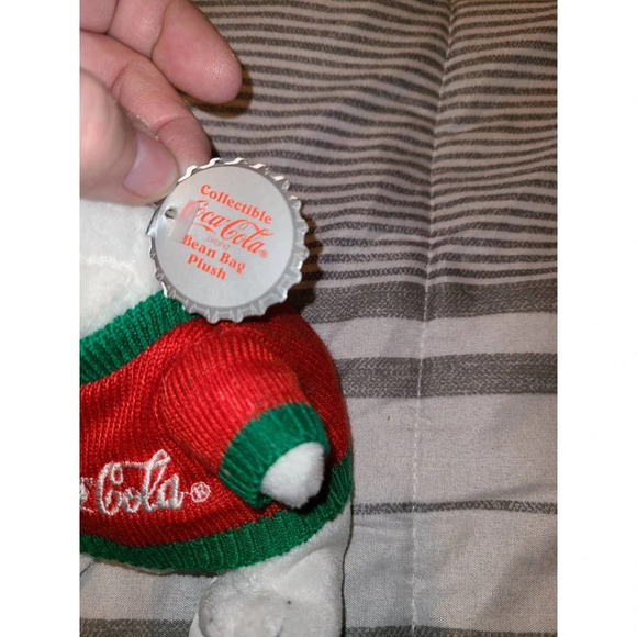 Coca Cola Bean Bag Polar Bear Plush Stuffed Toy With Coca Cola Sweater & Bottle - Picture 5 of 6